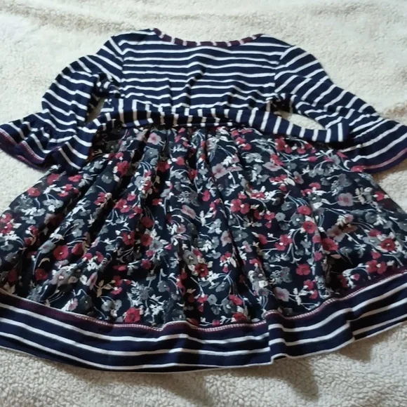 Bonnie Baby 24 Month Navy Blue, White & Burgundy Dress & Diaper Cover Like New! - Picture 7 of 10